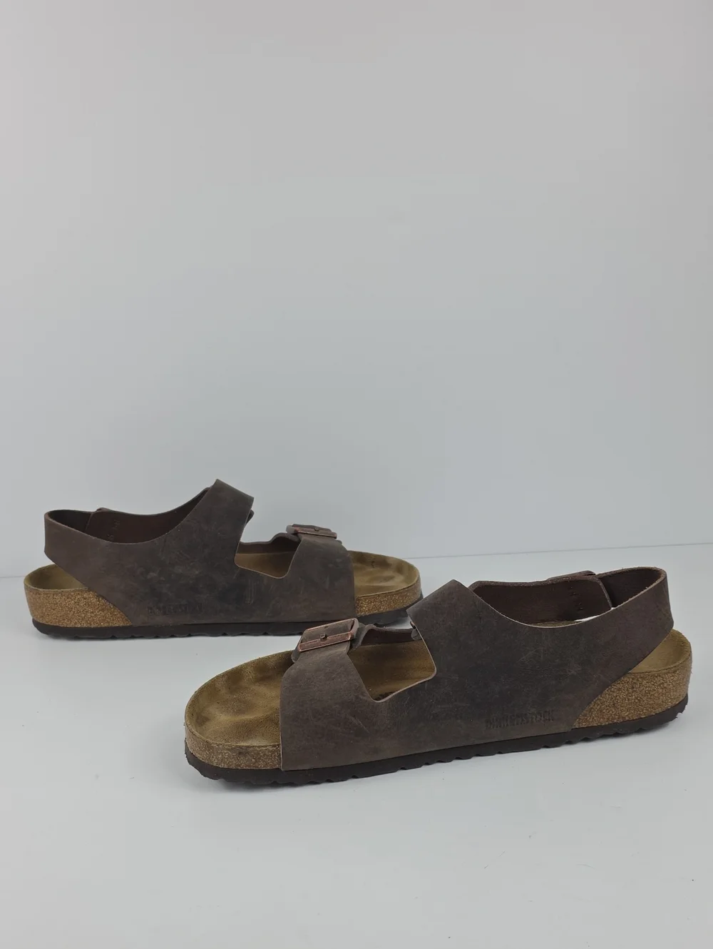 Birkenstock Milano Brown Oiled Leather Men's Sandals Size EU43 - US 10